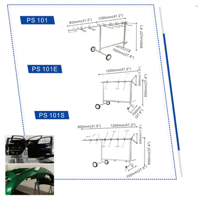 カーボディーショップの車用スプレーブースで使用される車用塗装ラック
